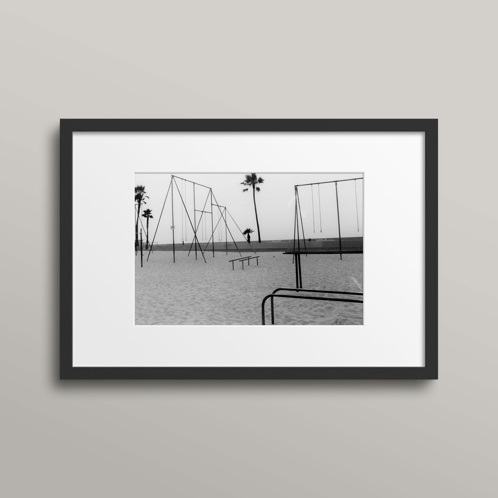 Blank-and-White-photo-Empty-Spce-No1 Empty Spaces #1 - Venice Beach California - Framed